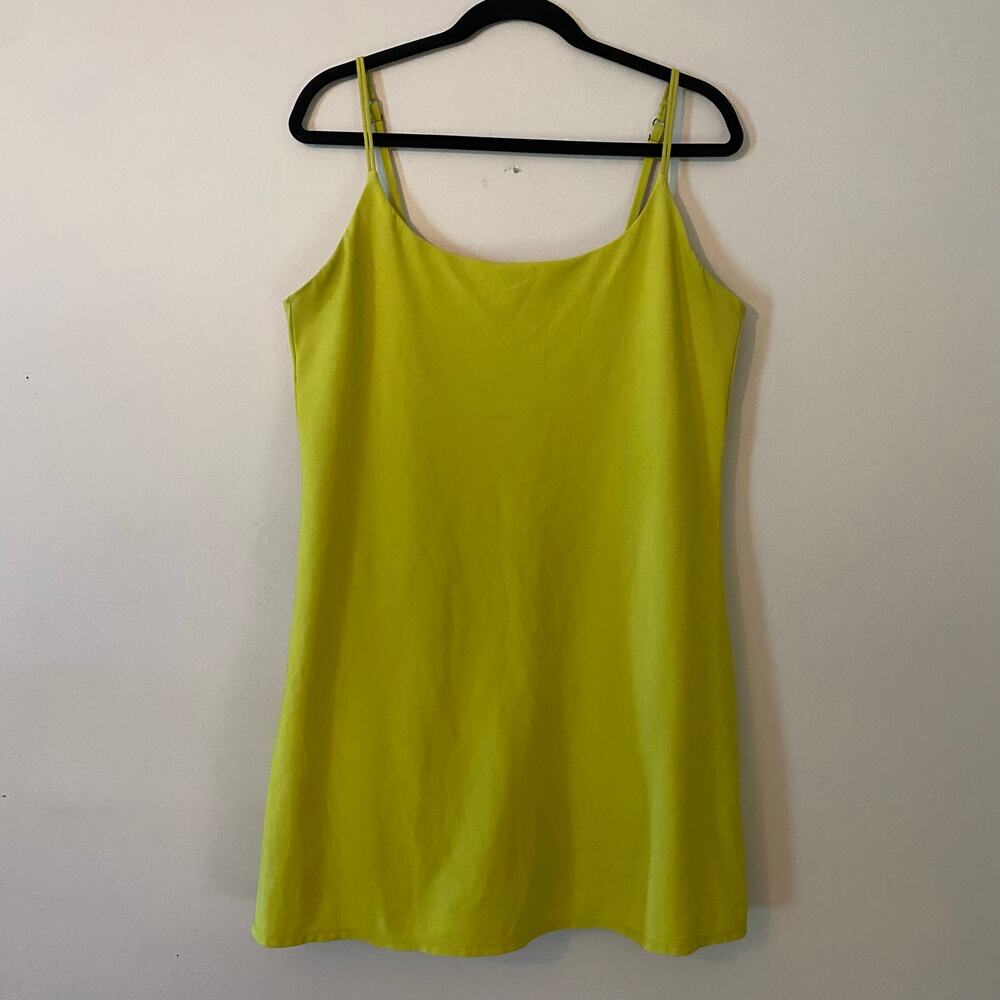 Abercrombie & Fitch Green Chartreuse Strappy Athletic Tank Dress Shorts Large